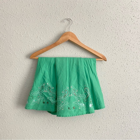 Vintage Green Hand Sewn Apostrophe Mid Skirt - Picture 1 of 3